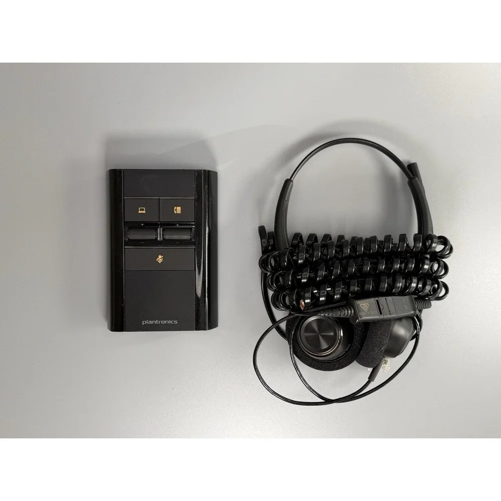 Poly MDA524 QD MDA500 QD Headset Switch Audio Processor & Headphones Combo
